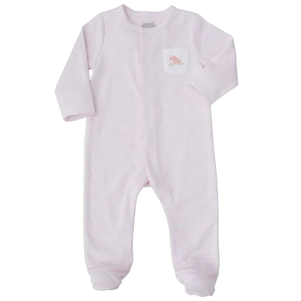 Mud Pie - Pink Striped French Knot Lamb Sleeper  | Le Petite Putti Canada