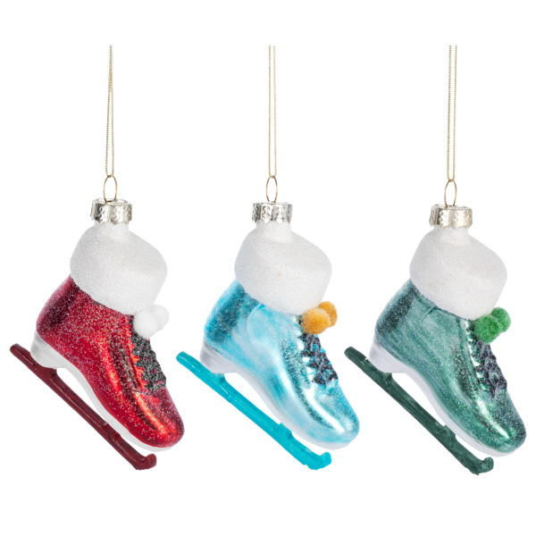 Ice Skate Glass Ornament