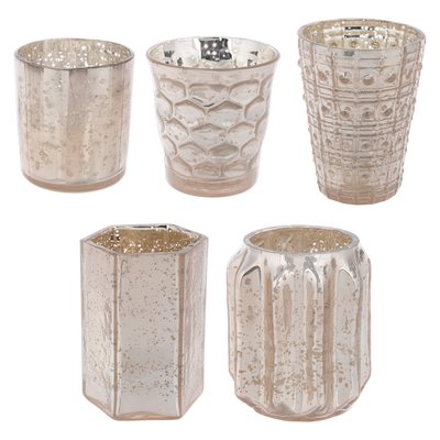 Champagne Mercury Glass Votive Holder | Putti Fine Furnishings