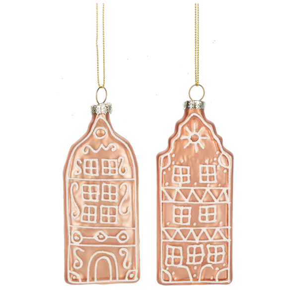Gingerbread Townhouse Glass Ornament | Putti Celebrations Canada