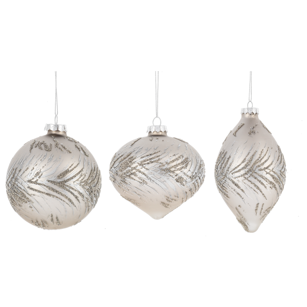 Silver Iced Twig Glass Ball Ornament | Putti Celebrations Canada
