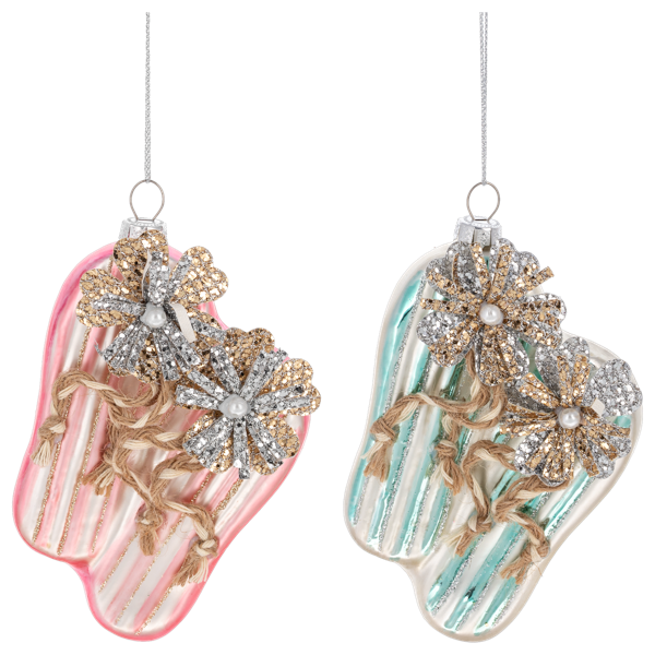 Flip Flop Glass Ornament