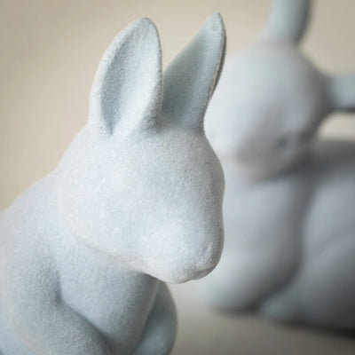 Pale Blue Flocked Bunny