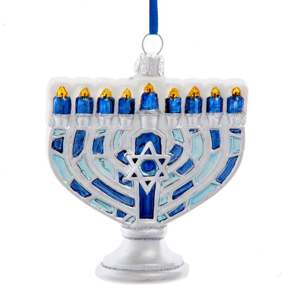Noble Gems™ Glass Menorah Ornament | Putti Celebrations