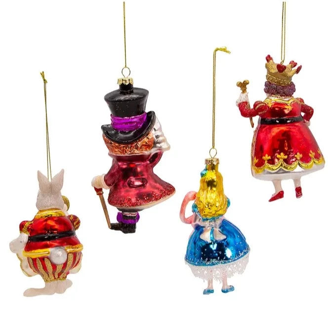 Noble Gems Allice in Wonderland Glass Ornament Set of 4
