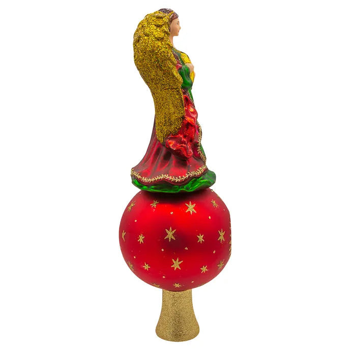 Kurt Adler Noble Gems Glass Finial Angel Treetop With Reflector | Putti Christmas Decororations