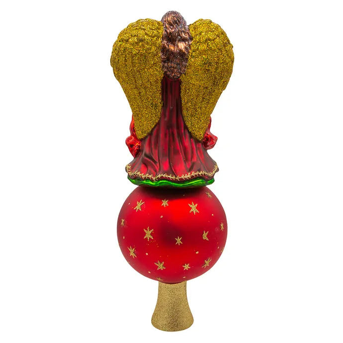 Kurt Adler Noble Gems Glass Finial Angel Treetop With Reflector | Putti Christmas Decororations