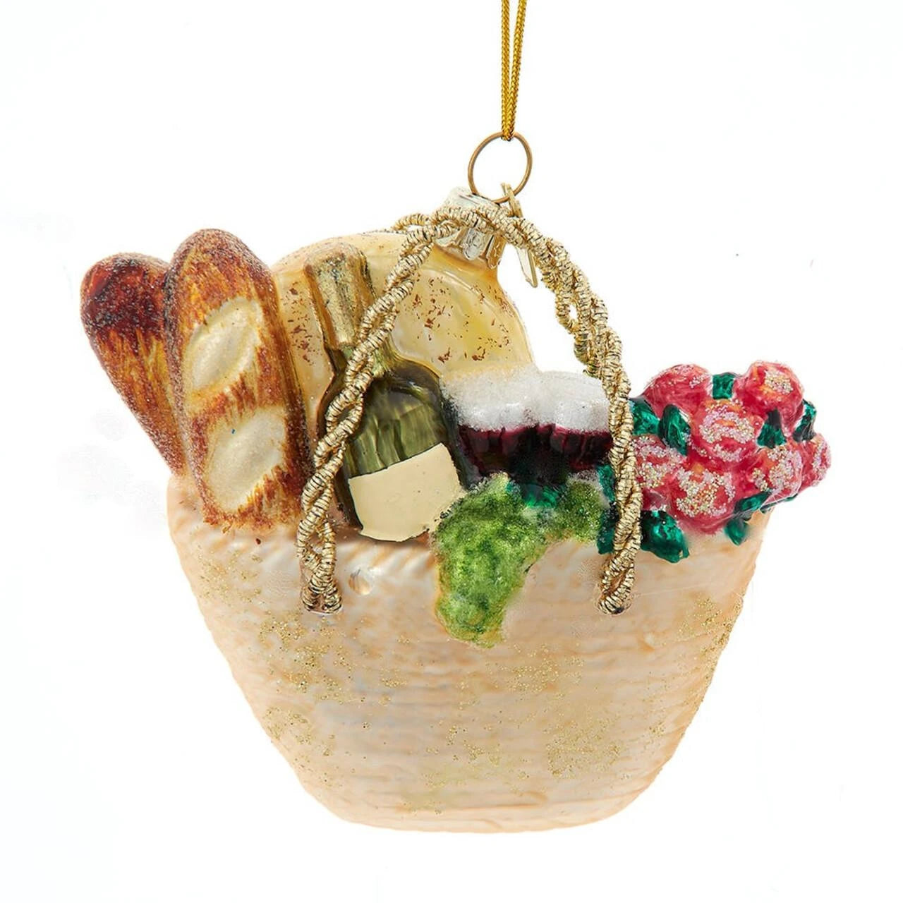Noble Gems™ Basket With Bread Glass Ornament | Putti Christmas Canada