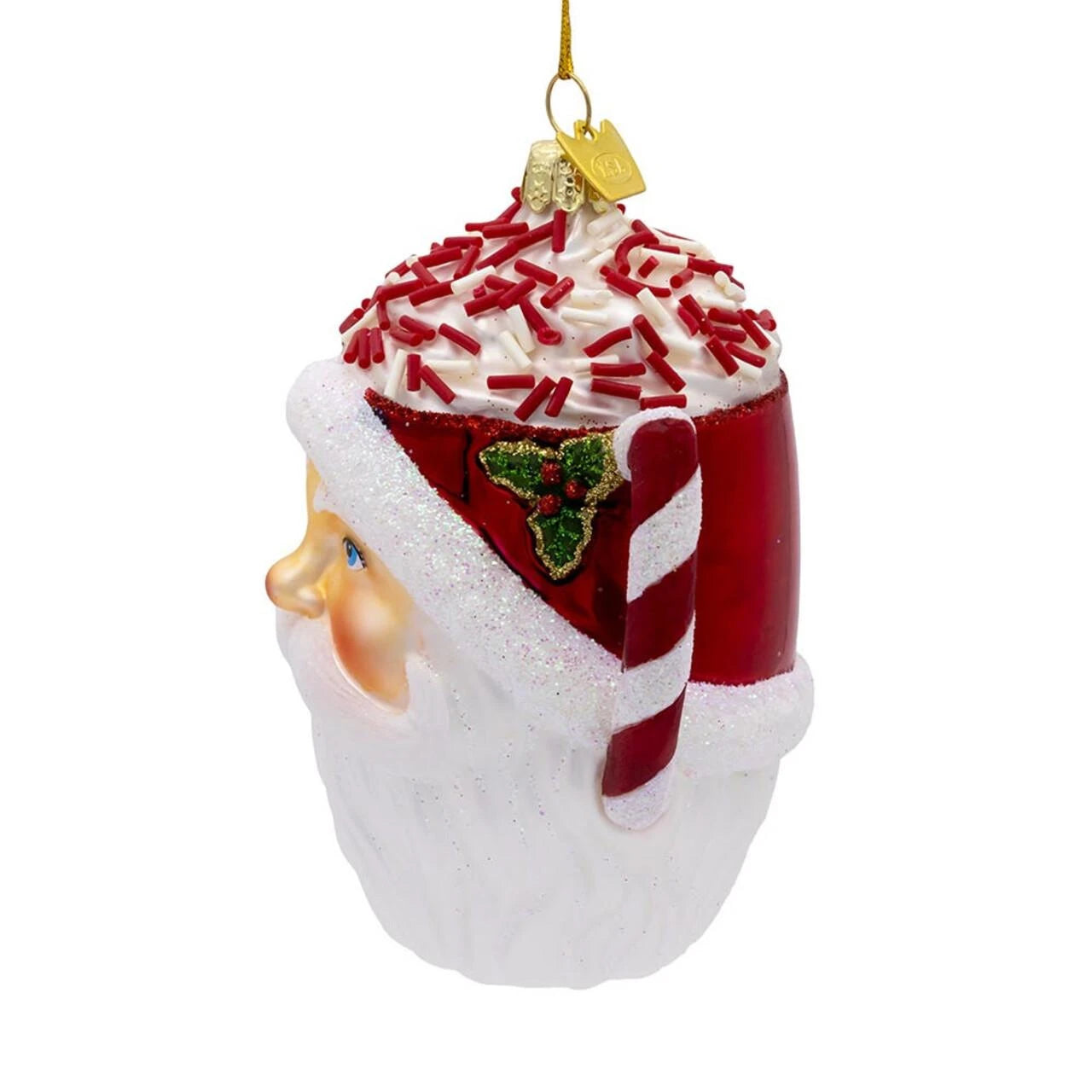 Noble Gems™ Glass Santa Mug Ornament | Putti Christmas Canada