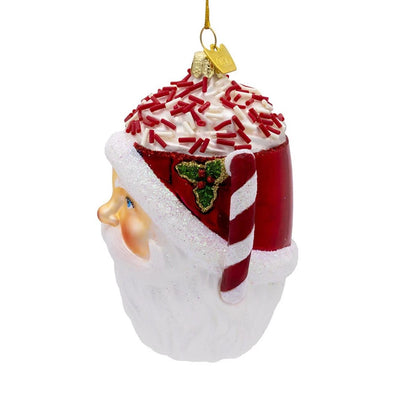 Noble Gems™ Glass Santa Mug Ornament | Putti Christmas Canada