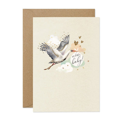 New Baby Stork Greeting Card | Putti Celebrations