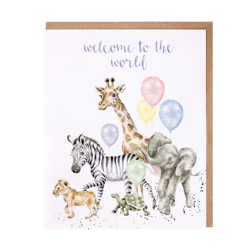 Wild Animals "Welcome to the World" Greeting Card