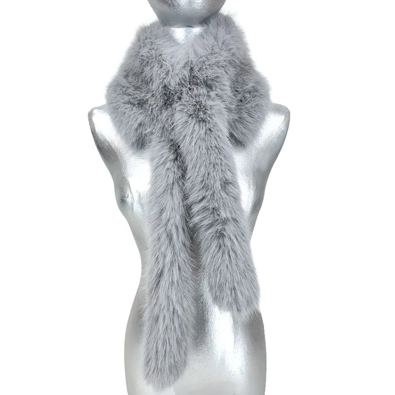 Faux Fur Stole - Grey Putti Fine Fashions