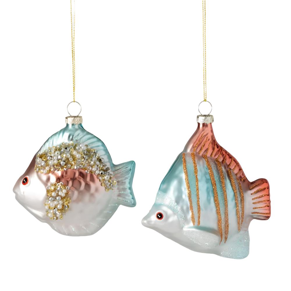 Tropical Angel Fish Glass Ornament | Putti Christmas Decorations