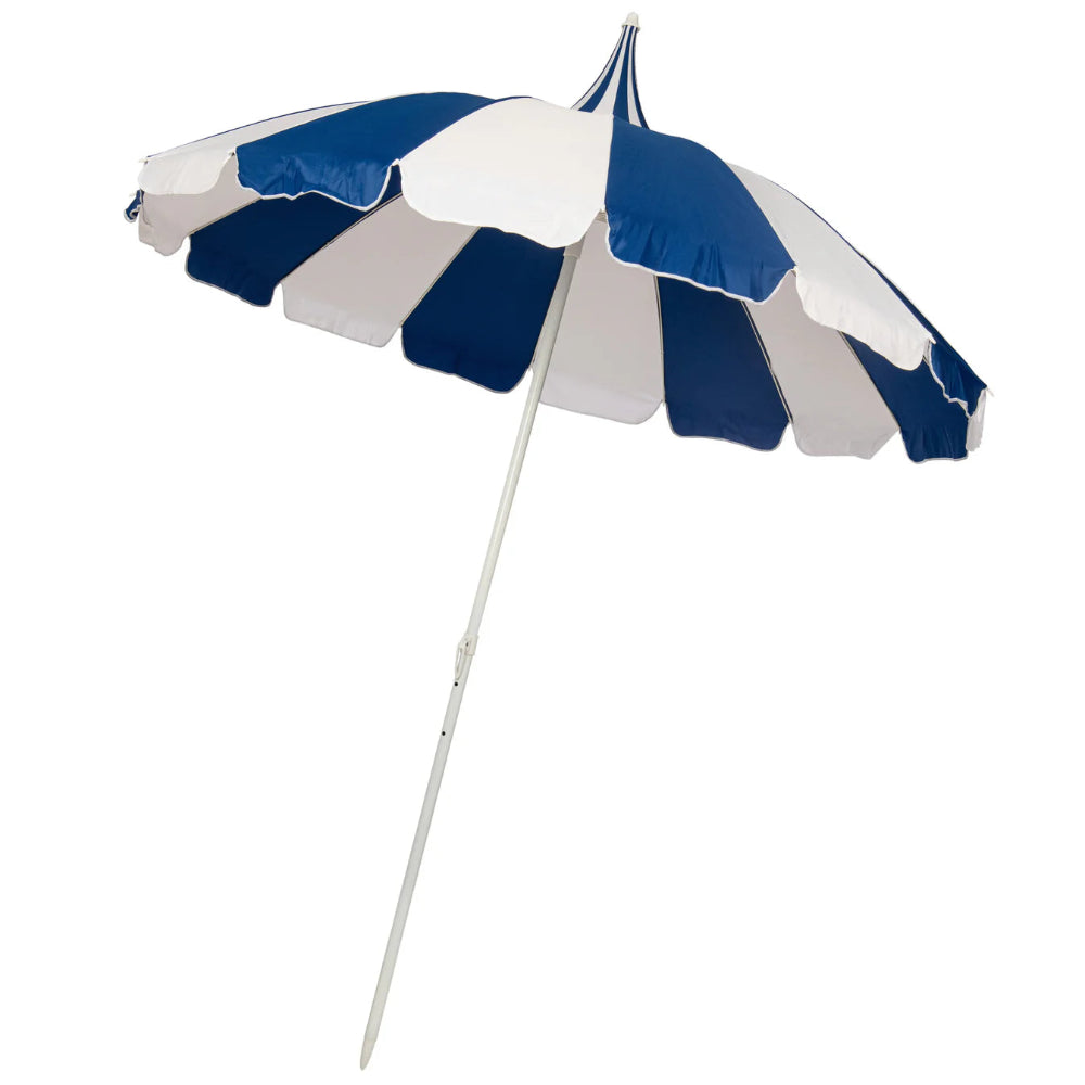 Navy and White Garden Parasol Umbrella | Putti Fine Furnishings