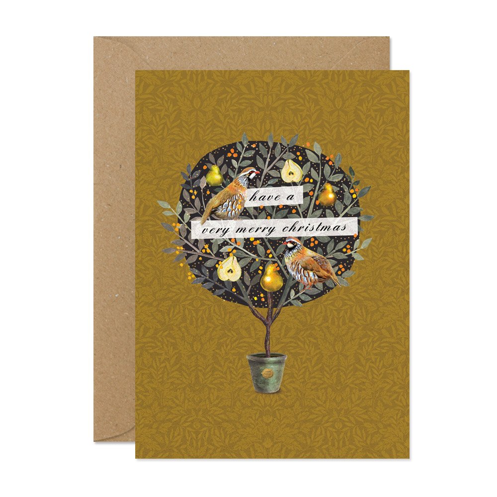 Partridge Round Pear Tree Christmas Card