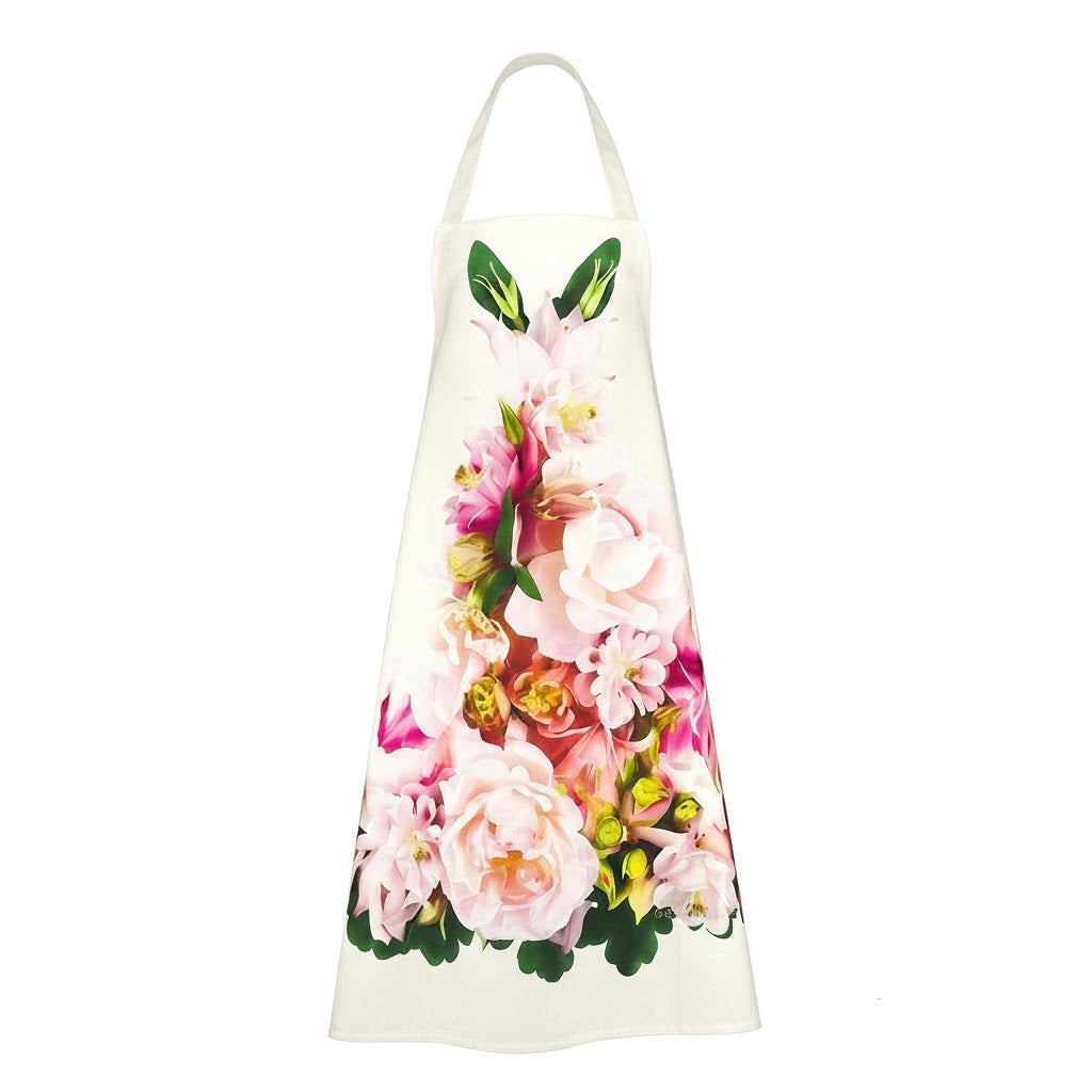 petal & pins Aquilegia & Rose Design Apron | Putti Fine Furnishings