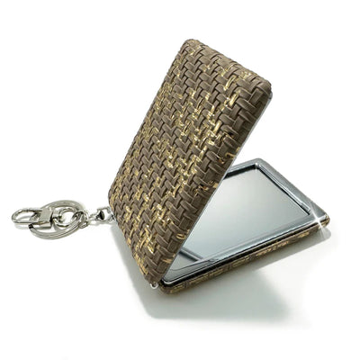 Lux Compact Mirror Key Fob - Gold
