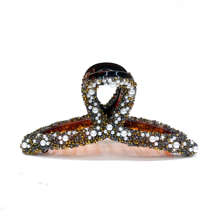 Victorian Amber Pearl Hair Clip  | Putti Fine Fashions