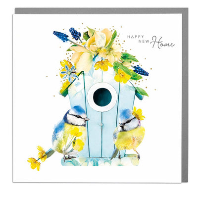 Bird House "Happy Hew Home" Greeting Card | Putti Fine Furnishings
