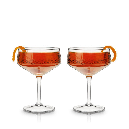 Viski Admiral Coupe Crystal Glasses - Set of 2