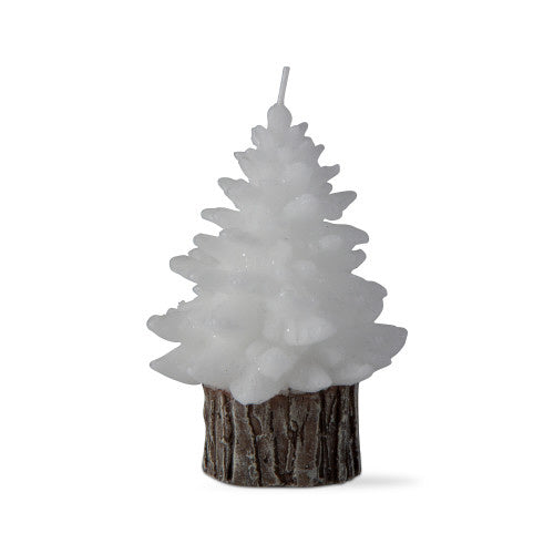 Spruce Rustic Tree Candle White - Small | Putti Fine Furnishings