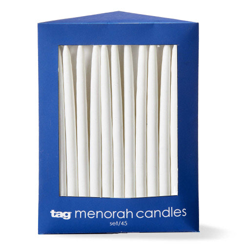 White Hanukkah Menorah Candles
