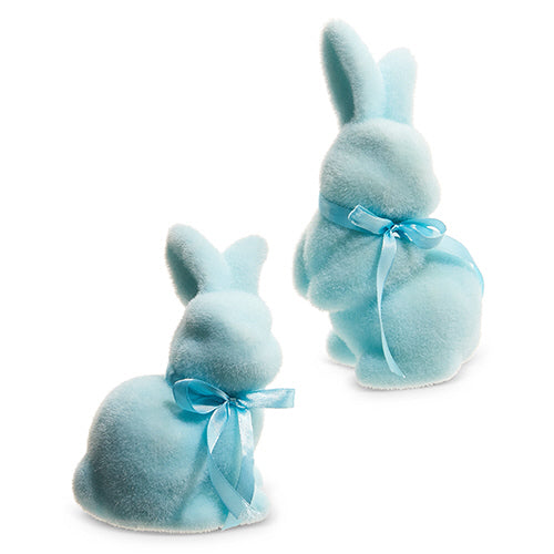 Pastel Blue Flocked Bunny - Small