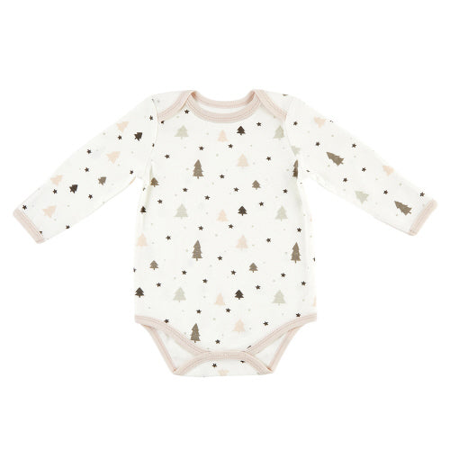 Long Sleeve Snapshirt - Blush Trees