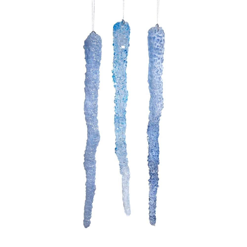 Kurt Adler Blue and Clear Icicle Ornament