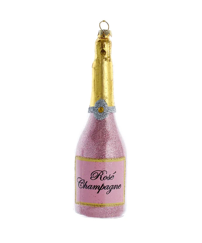 Kurt Adler Pink "Rosé Champagne" Bottle Ornament