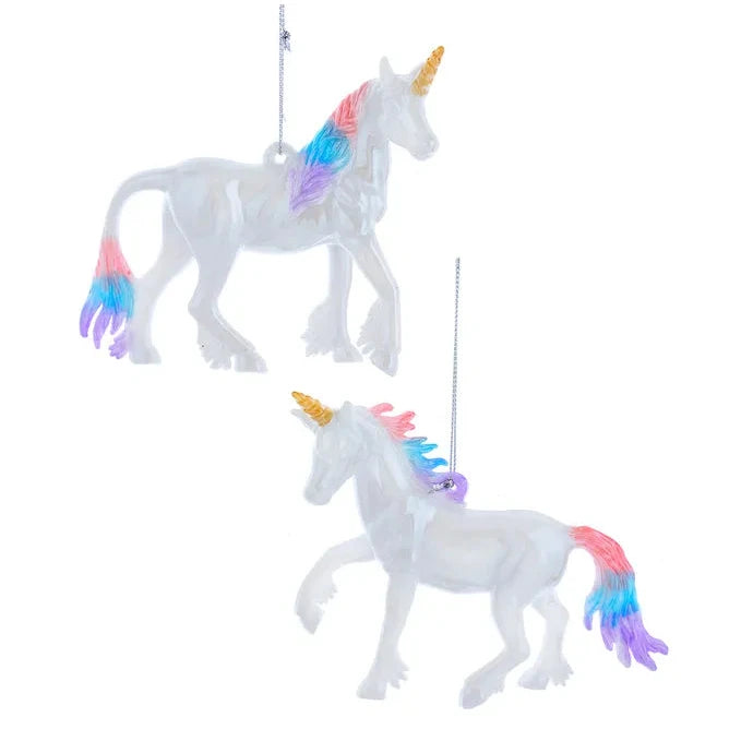 White and Pastel Unicorn Ornaments  | Putti Christmas Celebrations