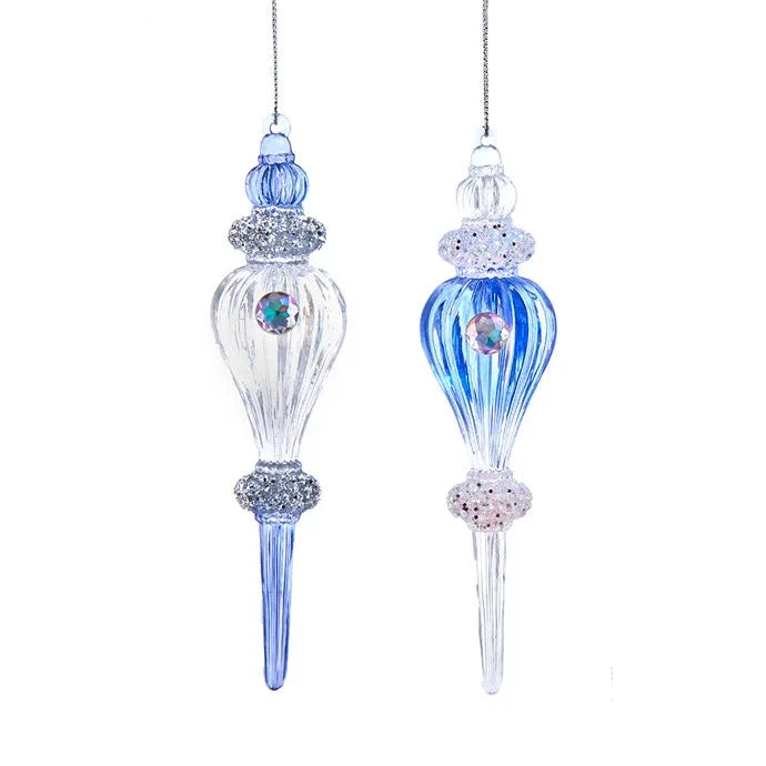 Lavender, Blue and Clear Acrylic Finial Ornaments