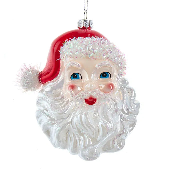 Kurt Adler Red Santa Head Glass Ornament | Putti Christmas