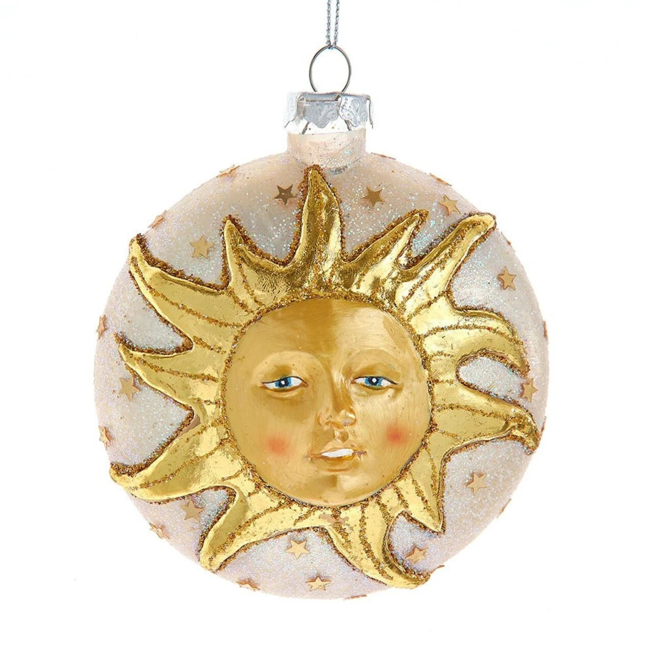 Sun Pattern Glass Disc Ornament