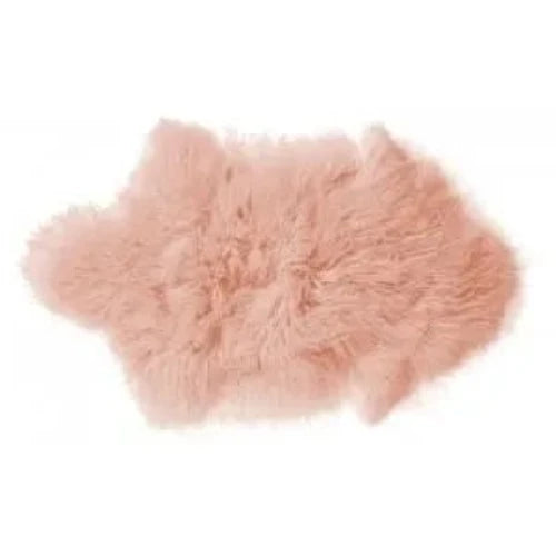 Blush Pink Mongolian Lambskin Rug