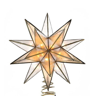 10-Light Gold Sputnik Capiz Tree Topper