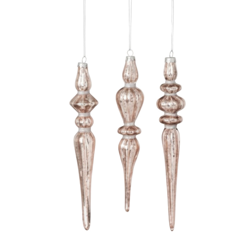 Vintage Charm Pink Glass Finial Ornament