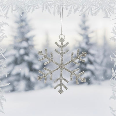 Jewelled Silver Snowflake Ornament