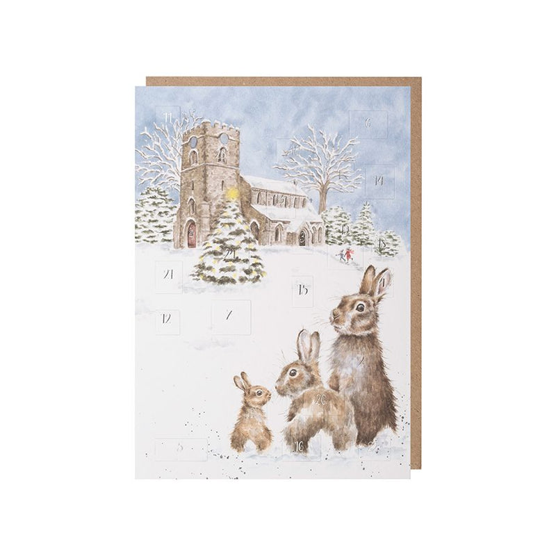 Silent Night Advent Calendar Christmas Card