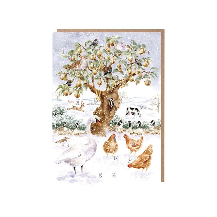 "Twelve Days" Woodland Advent Calendar Christmas Card
