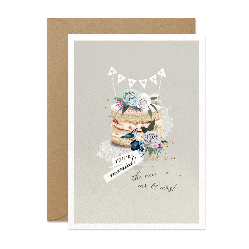 "Mr & Mrs" Wedding Cake Greeting Card | Putti Celebrations