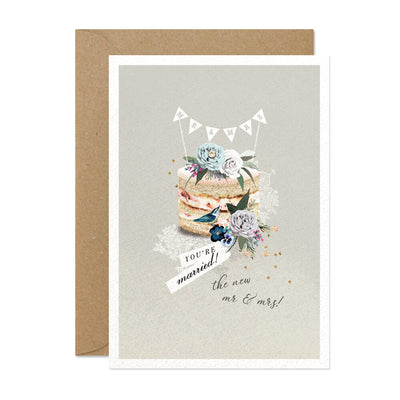 "Mr & Mrs" Wedding Cake Greeting Card | Putti Celebrations