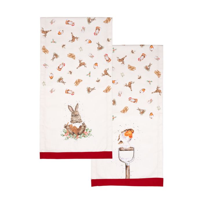 Winter Woodland Christmas Fabric Table Runner  | Putti Christmas Celebrations