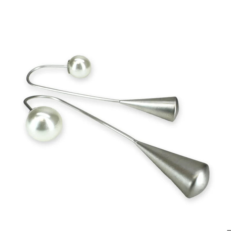 Jacquline Kent Pearl Drop Earrings - Silver | Putti Fine Fashions