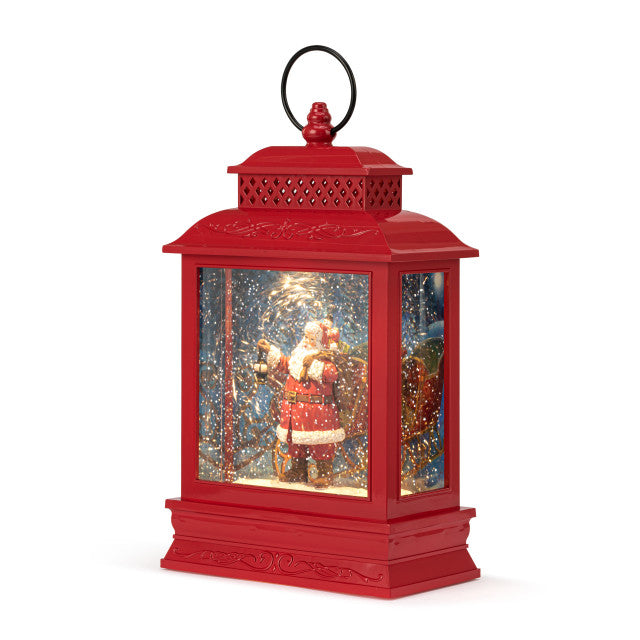Musical Here Come Santa Perpetual Snow Lantern with Light | Putti Christmas
