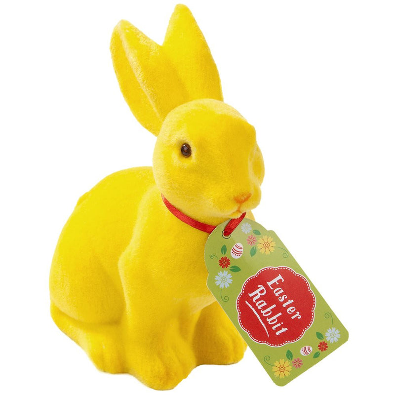 "Springtime" Easter yellow Flocked Rabbit - Party Supplies - Talking Tables - Putti Fine Furnishings Toronto Canada