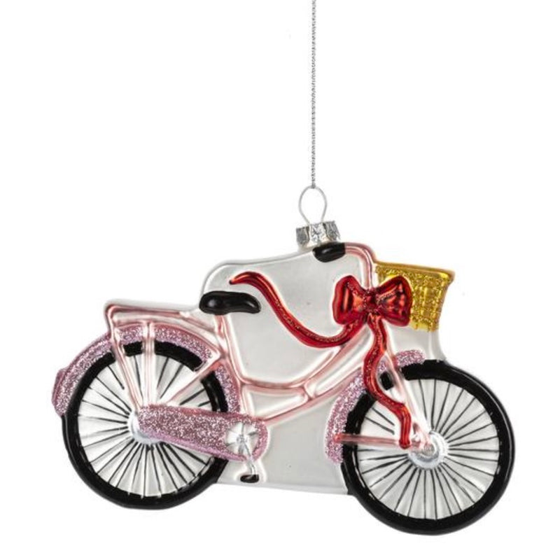 Holiday Bicycle Glass Ornament | Putti Fine Furnishings Canada
