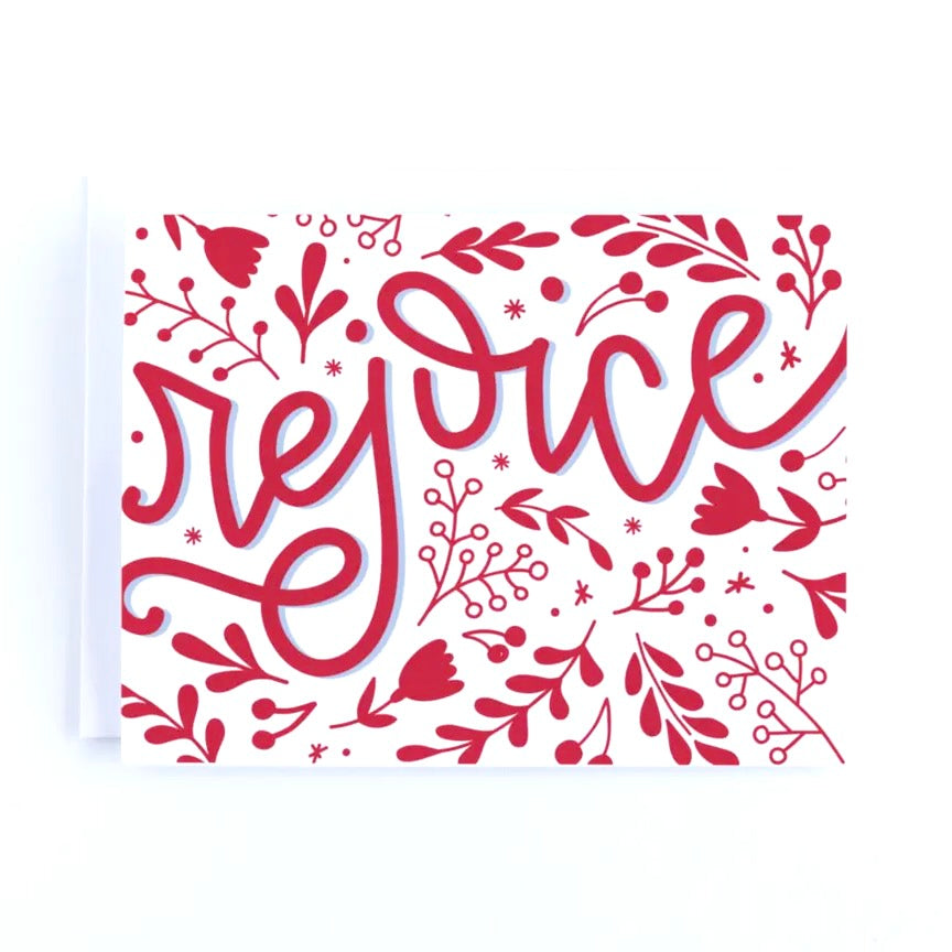 "Rejoice" Red Christmas Boxed Cards | Putti Christmas Celebrations