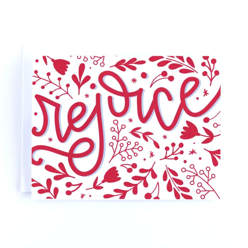 "Rejoice" Red Christmas Boxed Cards | Putti Christmas Celebrations